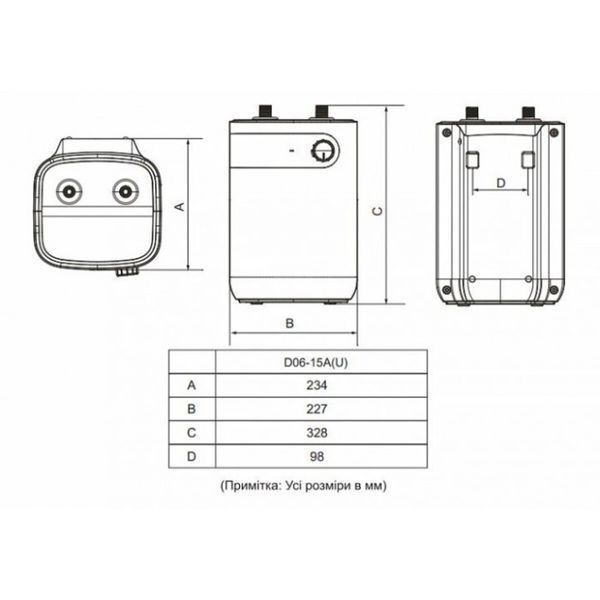 Водонагреватель MIDEA D06-15A(U) 3214 фото