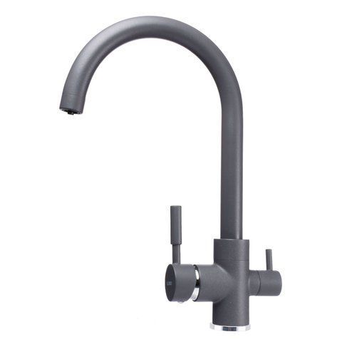 Смеситель для кухни под осмос Globus Lux LAZER GLLR-0333-3-TITANIUM 000019231 фото