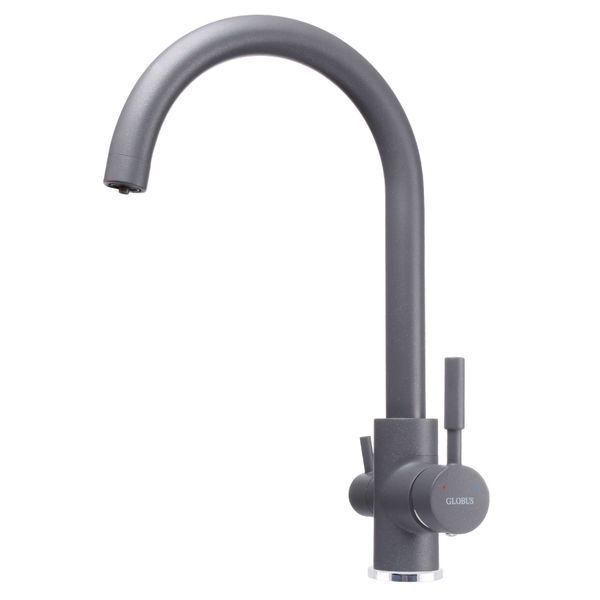 Смеситель для кухни под осмос Globus Lux LAZER GLLR-0333-3-TITANIUM 000019231 фото