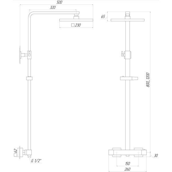 Душевая система Globus Lux Termostatic GLQ-0040T 000020074 фото