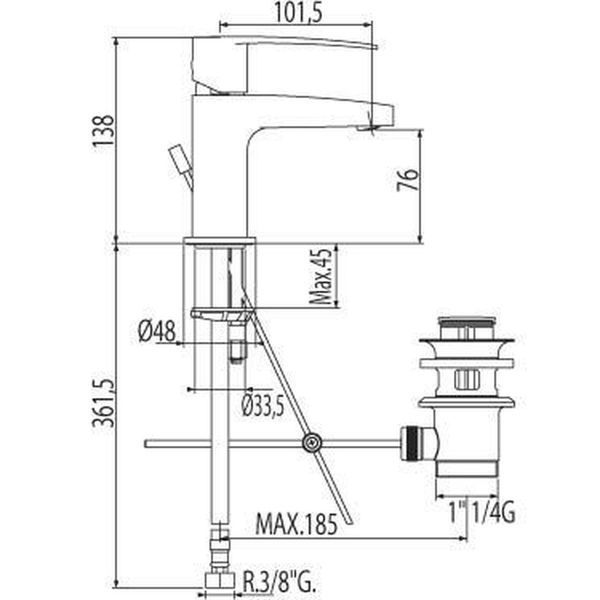 Смеситель для умывальника TRES FLAT 20410301 000008130 фото