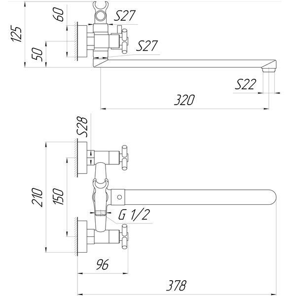 Змішувач для ванни Globus Lux DUKAT SD4-208 000024961 фото