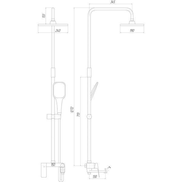 Душевая система TOPAZ ODISS TO 18102-H52-BL 000020842 фото