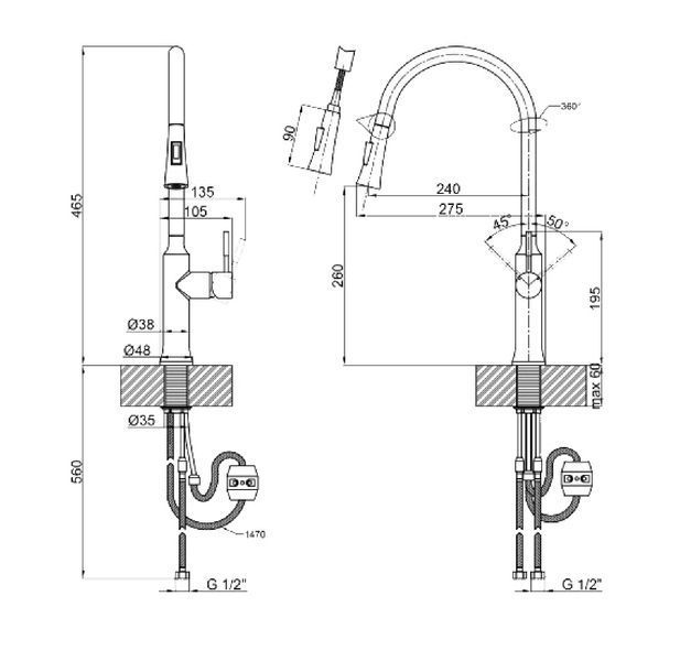 Смеситель для кухни Globus Lux ALPEN SBT1-2033 000020281 фото