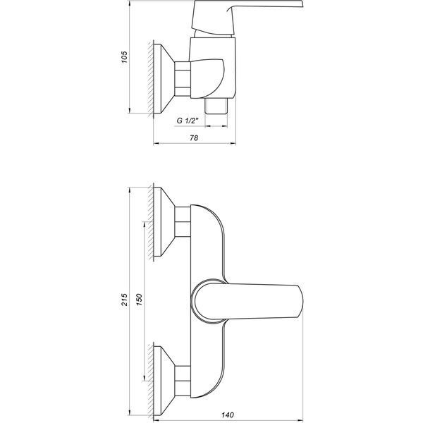 Смеситель для душа Globus Lux Laguna GLA-0105-7-WHITE 000022564 фото