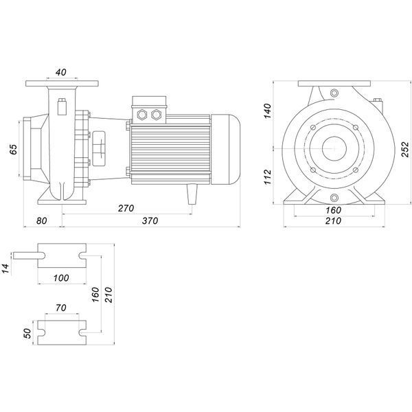 Насос моноблочный IR 40-125A 3,0 кВт SAER (40 м3/ч, 27,5 м) 000015657 фото