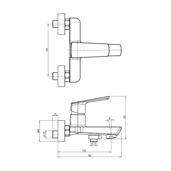 Смеситель для ванны TOPAZ LEXI TL21101A-H57-0 000019543 фото