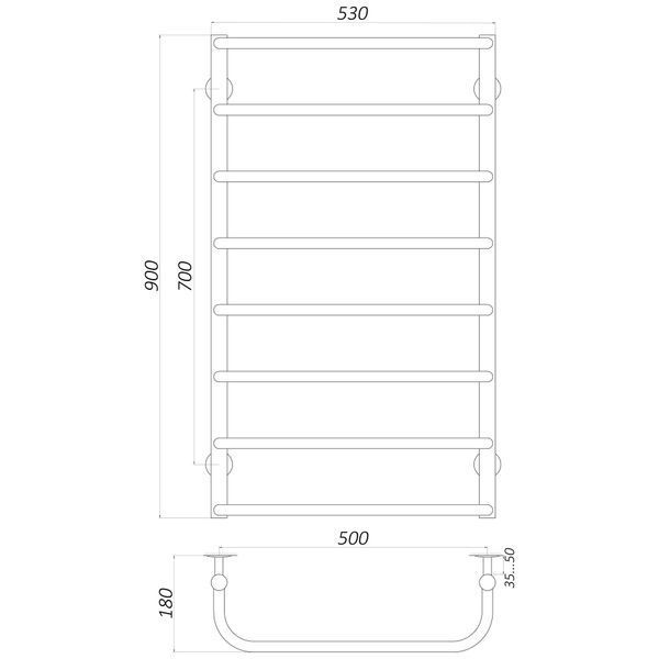 Рушникосушарка UNIO LS ER 900-500-8 Лесенка Скоба электро 21610 фото
