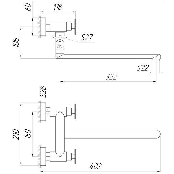 Смеситель для ванны Globus Lux DUKAT-8 SD8-108 000024965 фото