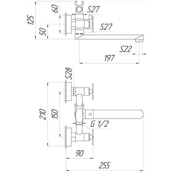 Змішувач для ванни Globus Lux DUKAT-8 SD8-102N 000024966 фото