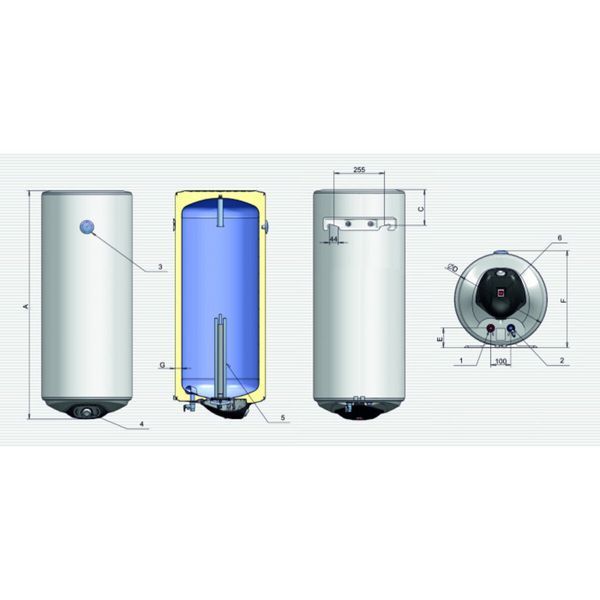 Водонагреватель Eldom Eureka 80 SLIM 2x1.0 kW WV08039D 2012 фото