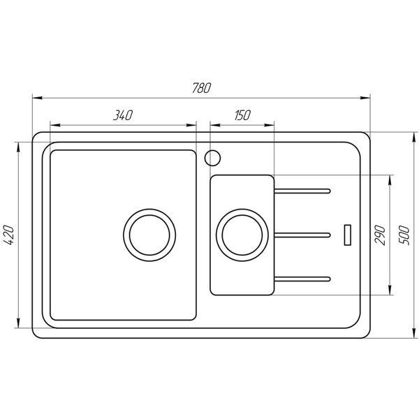 Гранітна мийка Globus Lux IZEO пiщаний 780x500мм-А0004 000000941 фото