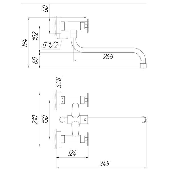Змішувач для ванни Globus Lux DUKAT-8 SD8-208L 000024969 фото