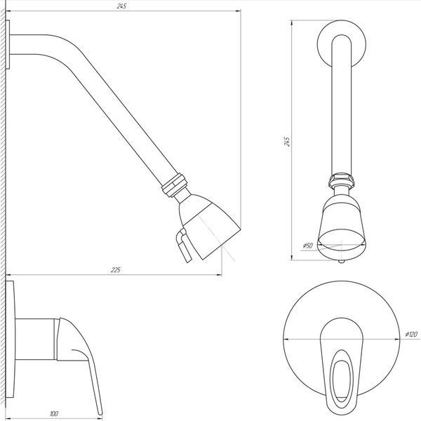 Змішувач для душу Globus Lux SENA GLS-0105S 000001251 фото