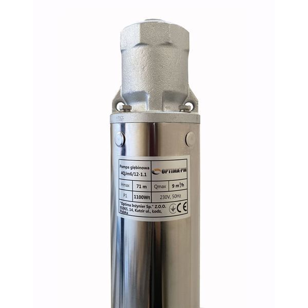 Насос скважинный с повышенной уст-тью к песку OPTIMA PM 4QJm6/12 1,1 кВт 78м + 1,5 м кабель 000017631 фото