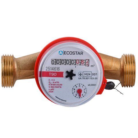 Счетчик горячей воды ECOSTAR DN20 3/4&Prime; без штуцера L130 E-C 4,0 000021865 фото