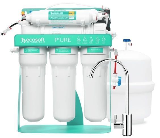 Фільтр зворотного осмосу Ecosoft P&rsquo;URE AquaCalcium Mint з помпою на станині (MO675PSMACECO) 12823 фото