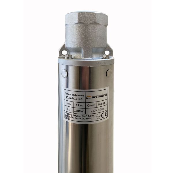Насос скважинный с повышенной уст-тью к песку OPTIMA PM 4QJm6/16 1,5 кВт 101м + 1,5 м кабель 000017632 фото