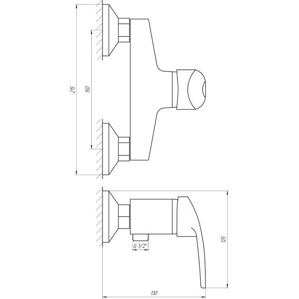 Смеситель для душа Globus Lux Caprice GLCA-0105N латунь 000009247 фото