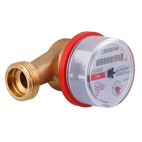 Лічильник гарячої води ECOSTAR DN20 3/4&Prime; без штуцера L130 E-C 4,0 000021865 фото