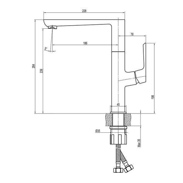 Смеситель для кухни TOPAZ LEXI TL 21401-H57-BB 000018084 фото