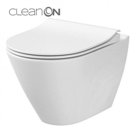 CET Cersanit 743 CITY OVAL CLEAN ON подвесной з сиденьем SLIM дюропласт лифт 000022157 фото