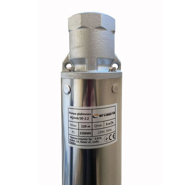 Насос скважинный с повышенной уст-тью к песку OPTIMA PM 4QJm6/20 2,2 кВт 124м + 2 м кабель 000017634 фото
