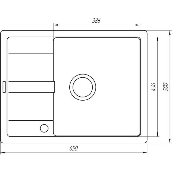 Гранітна мийка Globus Lux ONE слонова кiстка 650х500 000021067 фото