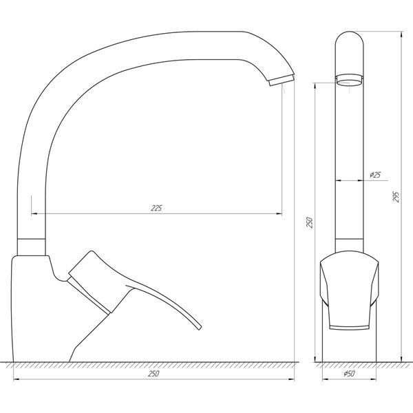 Смеситель для кухни Globus Lux QUEENSLAND GLQU-0203S-BIG-5-TERRA 000019216 фото