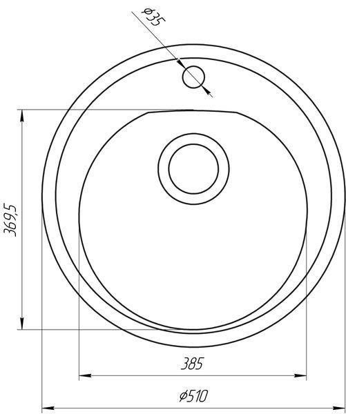 Гранитная мойка Globus Lux MARTIN мокко 510мм 000023493 фото