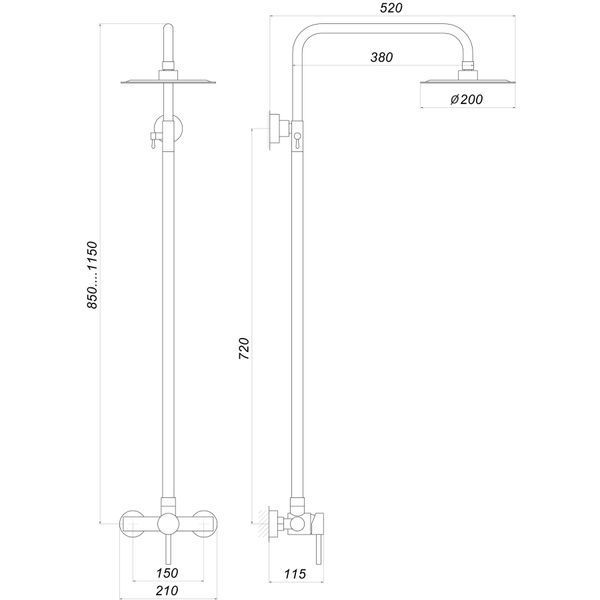 Душевая система Globus Lux ALPEN S-SH-005 000020415 фото