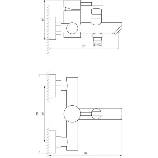 Смеситель для ванны Globus Lux ALPEN SBT1-102NE 000018107 фото