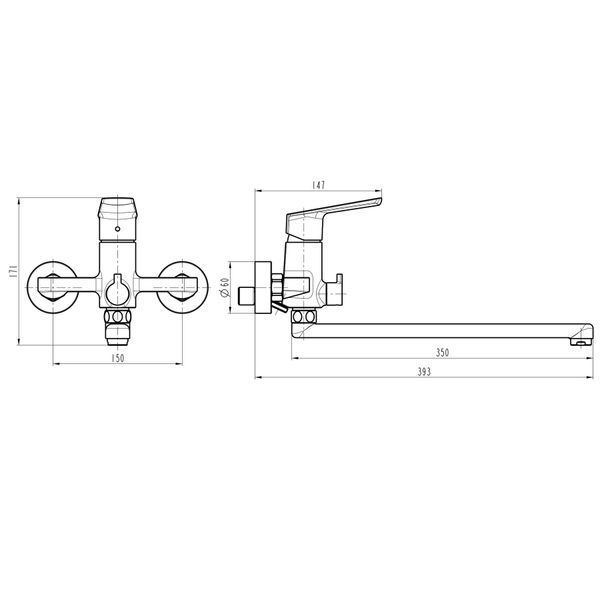 Смеситель для ванны TOPAZ LEXI TL21208A-H57-BL 000019553 фото
