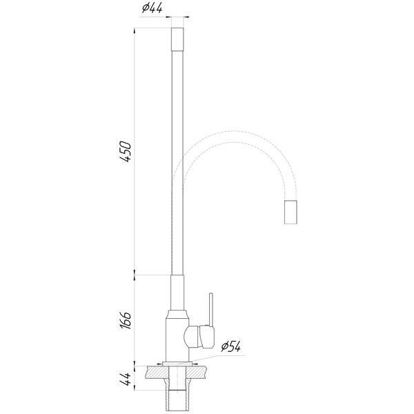 Смеситель для кухни DOMINO ELLIPSE DCC-203L-BLACK 000025128 фото