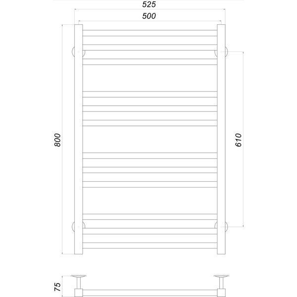 Полотенцесушитель UNIO MS W 800-500-12 Модена вода 22544 фото