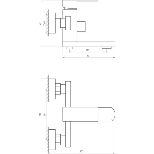 Смеситель для ванны Globus Lux SICILIA SBQ-102N 000018110 фото