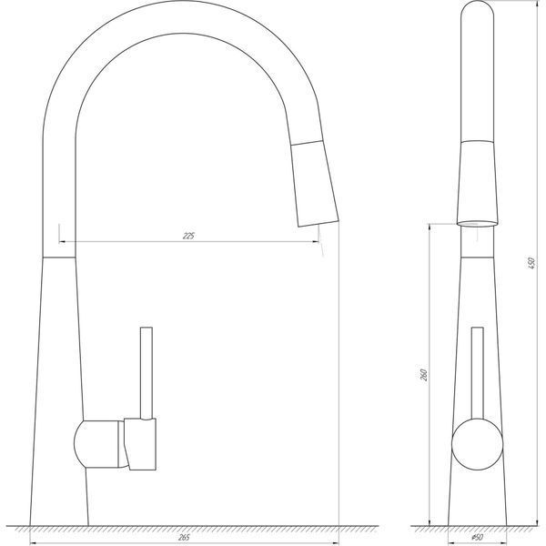 Смеситель для кухни Globus Lux LAZER GLLR-1033-StSTEEL 000012447 фото