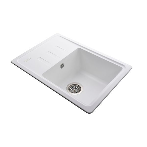 Гранітна мийка Globus Lux MONO білий 620х435мм-А0007 000022438 фото