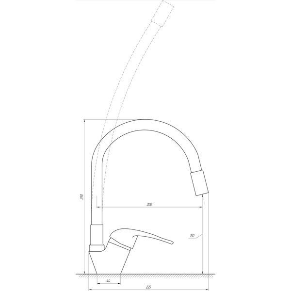 Смеситель для кухни EcoMix ENERGO E-GEZ-203SLR-BLACK 000019168 фото