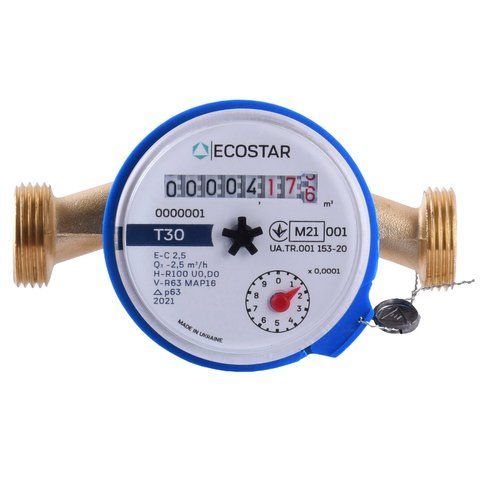 Счетчик холодной воды ECOSTAR DN15 1/2&Prime; без штуцера L110 E-C 2,5 000023020 фото