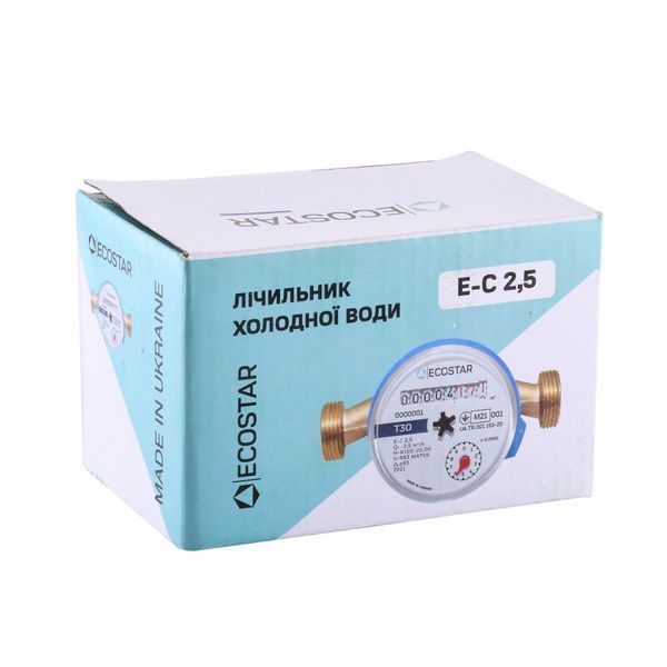 Счетчик холодной воды ECOSTAR DN15 1/2&Prime; без штуцера L110 E-C 2,5 000023020 фото