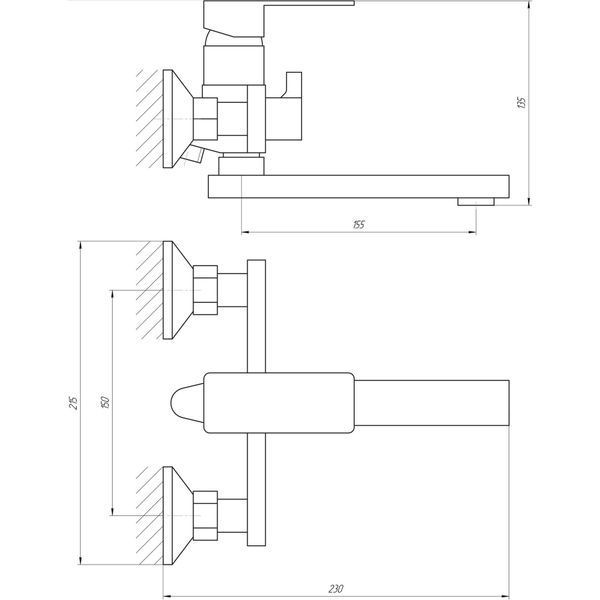Змішувач для ванної Globus Lux Milano GLM-0102N-11-GRAPHITE 000027887 фото