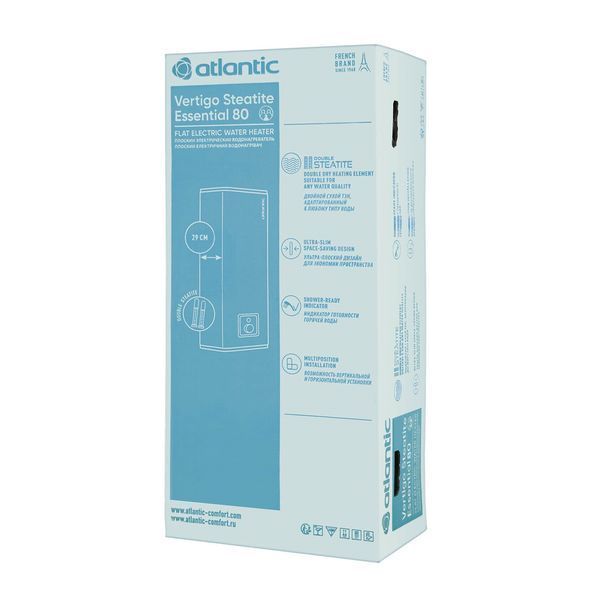 Водонагреватель бытовой электрический Atlantic Vertigo Steatite Essential 80 MP-065 2F 220E-S (1500W) 841307 000016392 фото