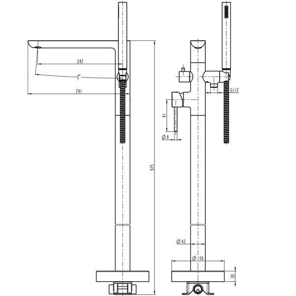 Смеситель для ванны TOPAZ LOFT TLF 32113-H39-C 000028886 фото