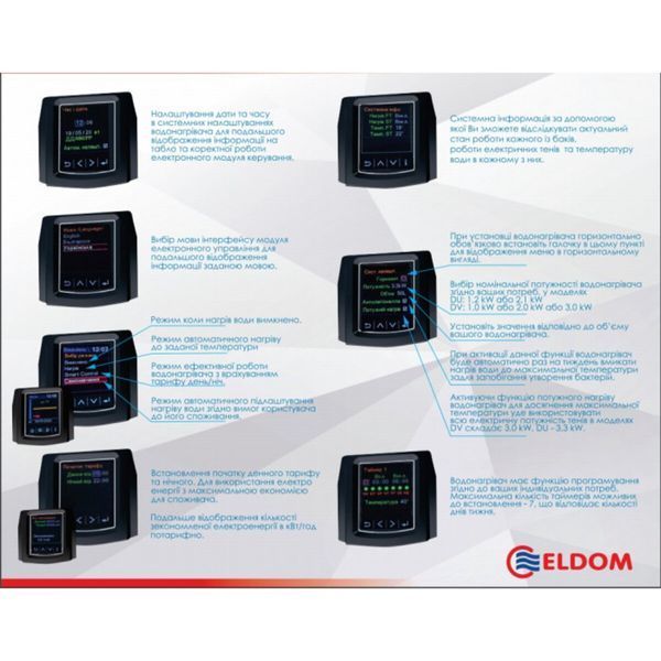 Водонагреватель Eldom GALANT DRY 100 3x 1000 W DV100DW-W ELDOM 3036 фото