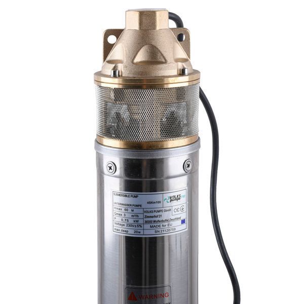 Насос скважинный вихревой VOLKS pumpe PM 4SKm100 0,75кВт + кабель 10м 000023527 фото