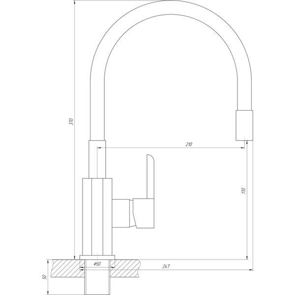 Смеситель для кухни DOMINO PRESTIGE DPS-203SLR-GREY 000022593 фото