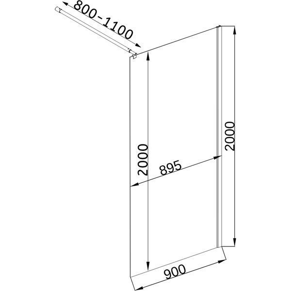 Душевая перегородка LEGA 90TC (90T) BRAVO (1уп.) 000022477 фото