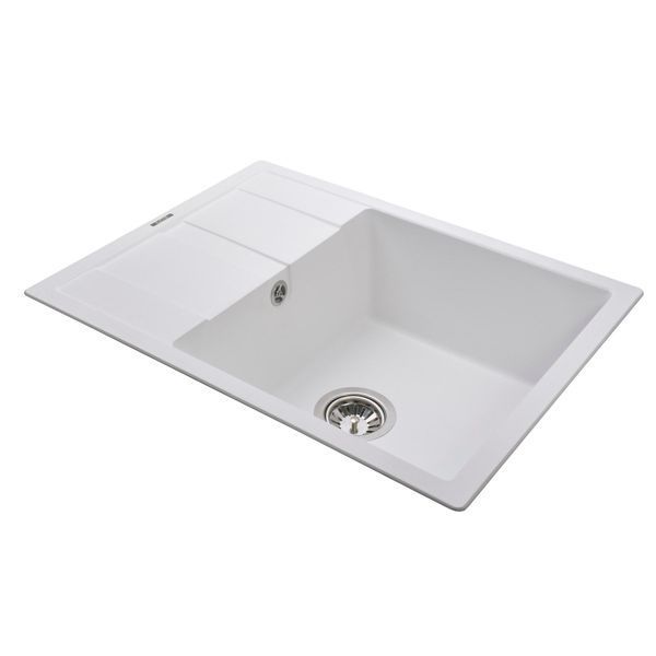 Гранитная мойка Globus Lux ONE белый 650х500мм-А0007 000021939 фото