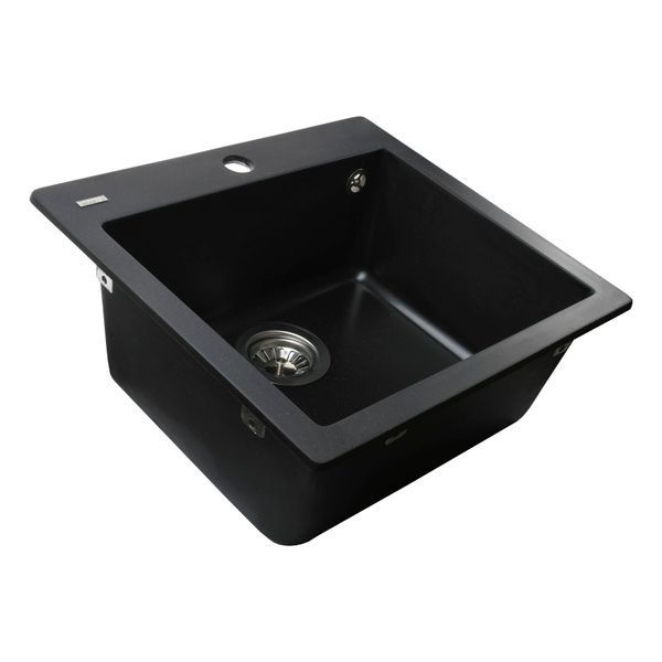 Гранитная мойка Globus Lux AOSTA черный 490x455мм-А0002 000023577 фото